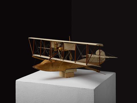 Glenn H. Curtiss Museum: smallscale model of a Curtiss Model E Flying Boat, 2016
<br>© Jennifer Niederhauser Schlup